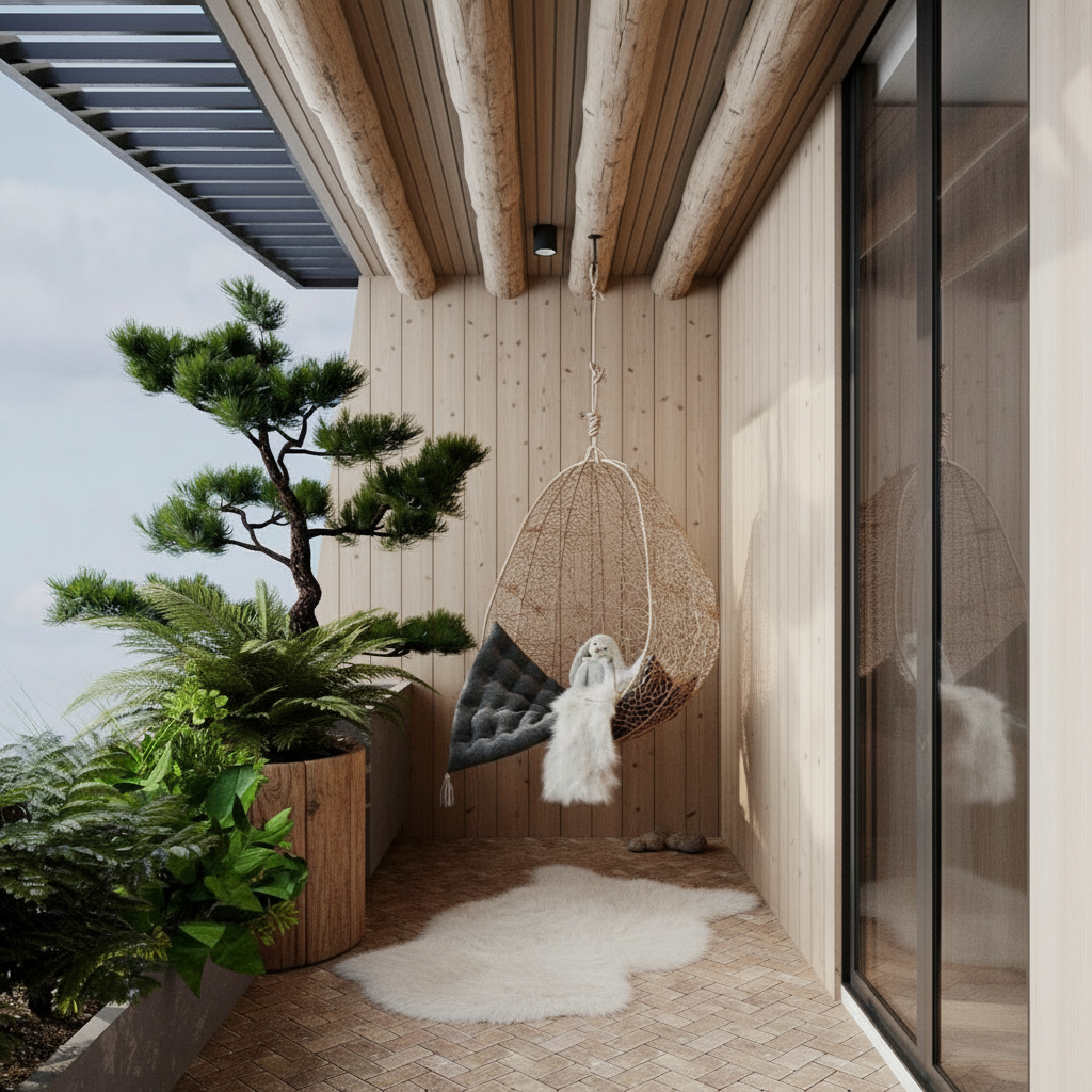 Enhance rhti image make it phot realistic and make it nordic style lodge cabin style aesthetics