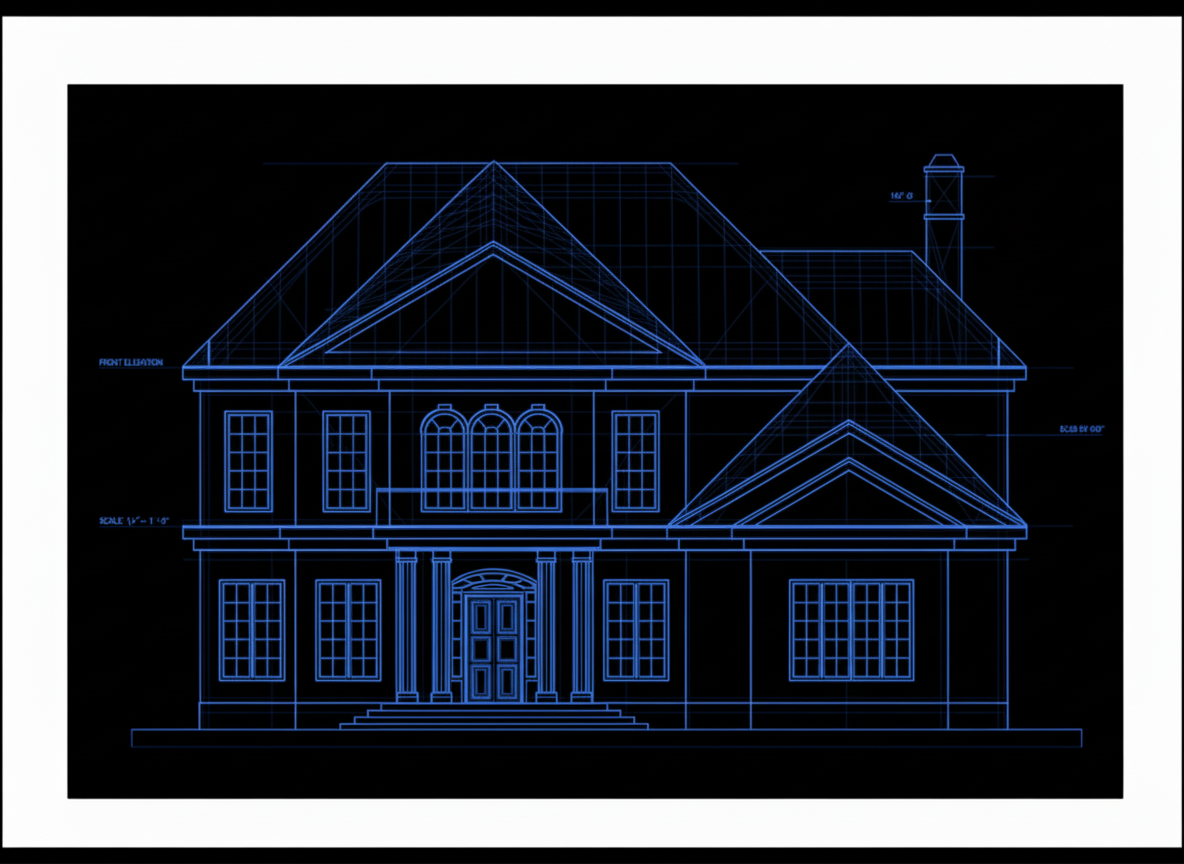 make it detailed AutoCAD drawings  but in blue not black