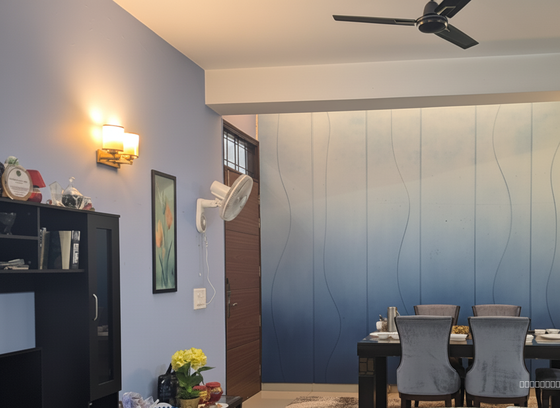 Chnage the wall lamps to warm tone, redesimg