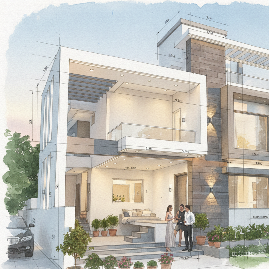 Make it like architecture drawing