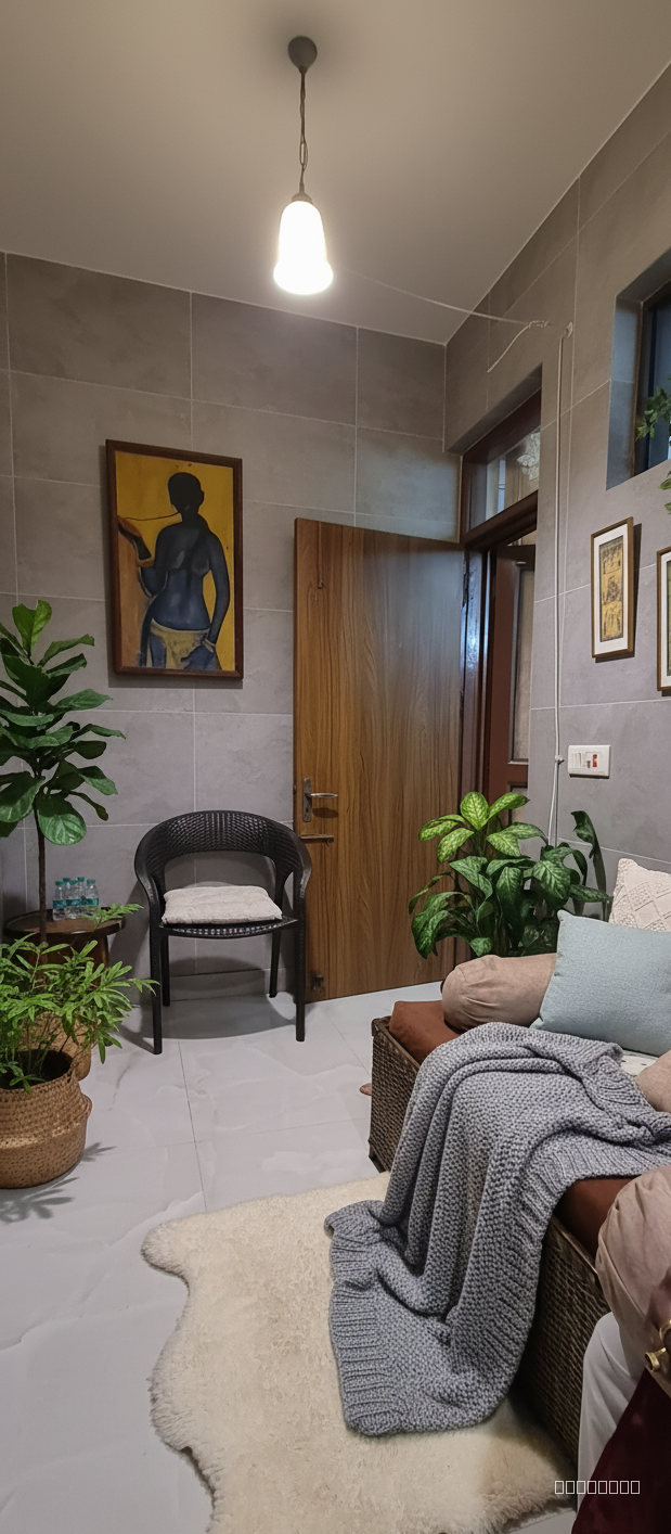 Make it more cozy, lush and change wall tiles to more nordic style 