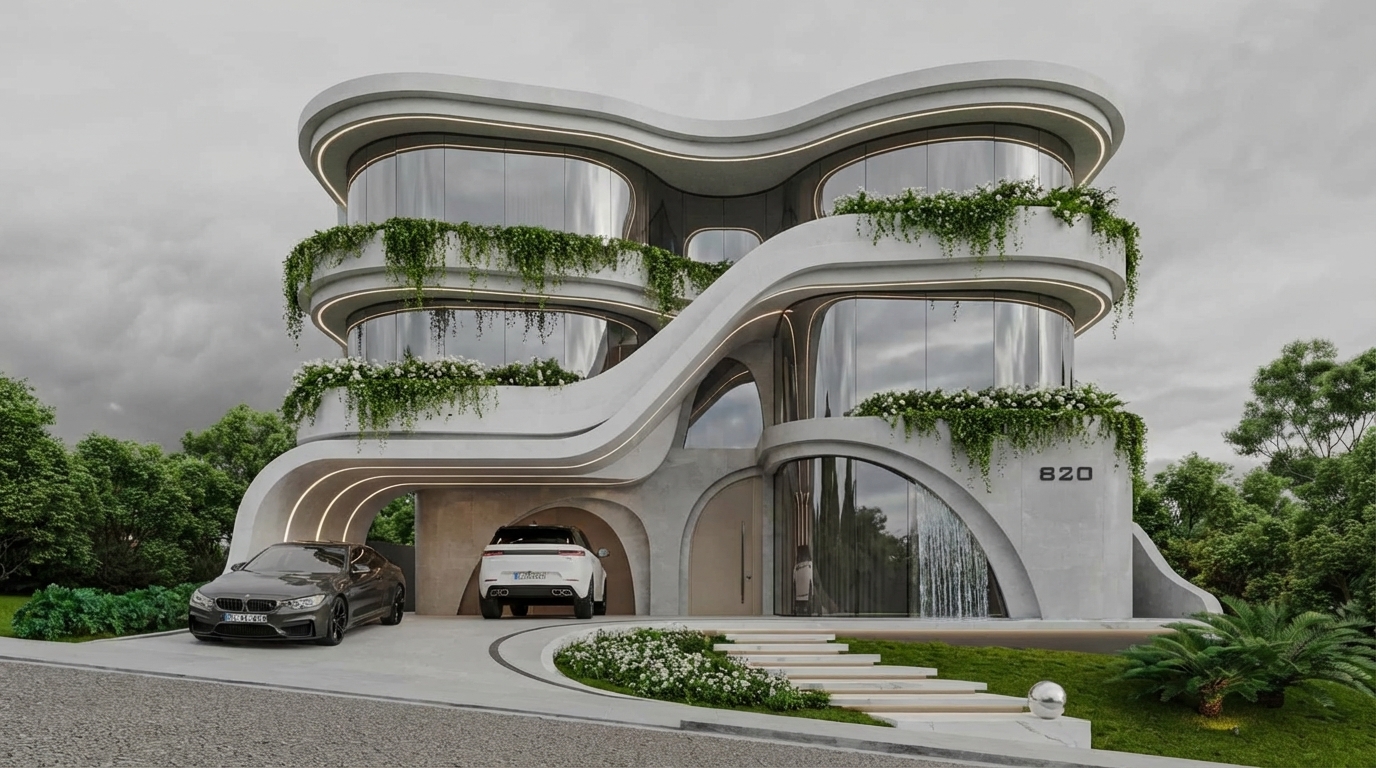 Make it like style curved facade