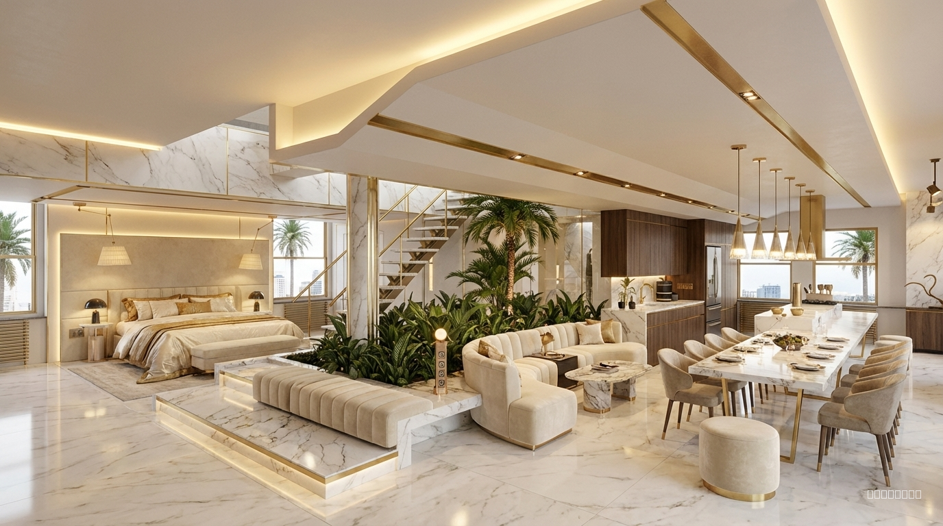 Render this raw interior scene to reference style