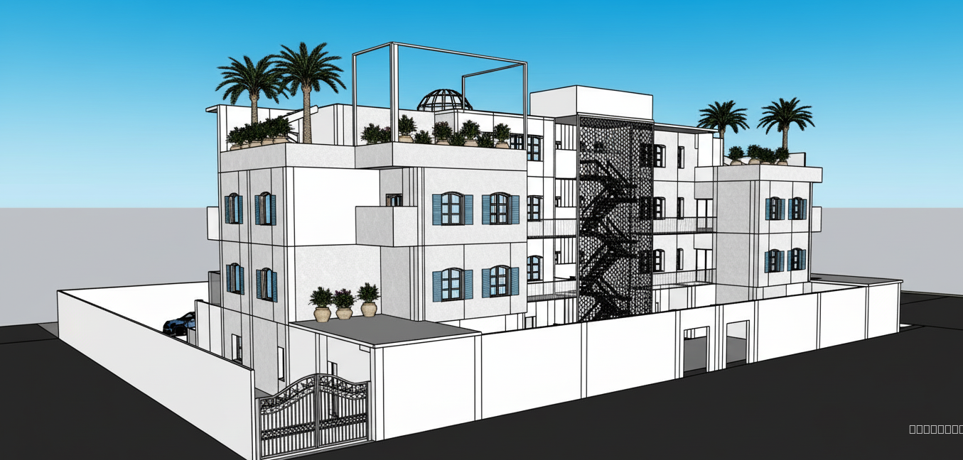 un style jabendi medetiranien , moins de vegetation unqiuement en terasse et un plus joli mucharabieh



